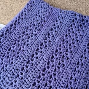 Handcrafted Purple Crochet Throw Blanket